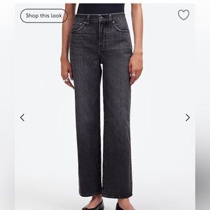 Petite Madewell Perfect vintage wide leg jean - Washed Black 32P